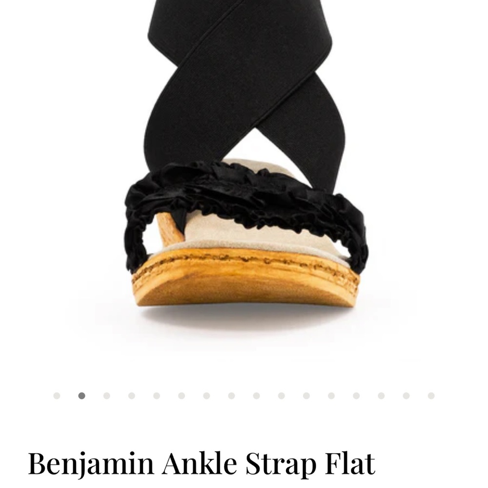 CHARLESTON SHOE CO. Benjamin Ankle Strap Flat Sandal - Black